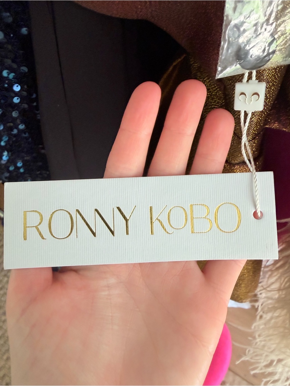 Ronny Kobo Black and Gold Metallic Ruffle Dress - Picture 5 of 5